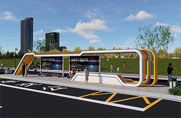 珠海城市現(xiàn)代大型公交站臺候車亭