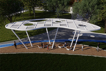 張掖公園鐵藝弧形廊架圖片園林景觀廊架定制廠家