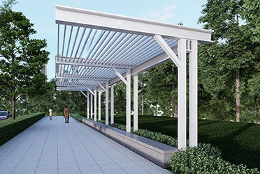 珠海公園戶外休憩單邊廊架
