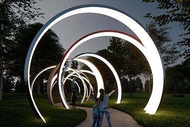 云浮公園圓形景觀鋼結(jié)構(gòu)廊架價(jià)格